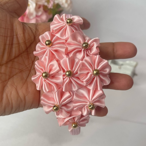 New Girls head bands pink embellished handmade - Picture 10 of 16